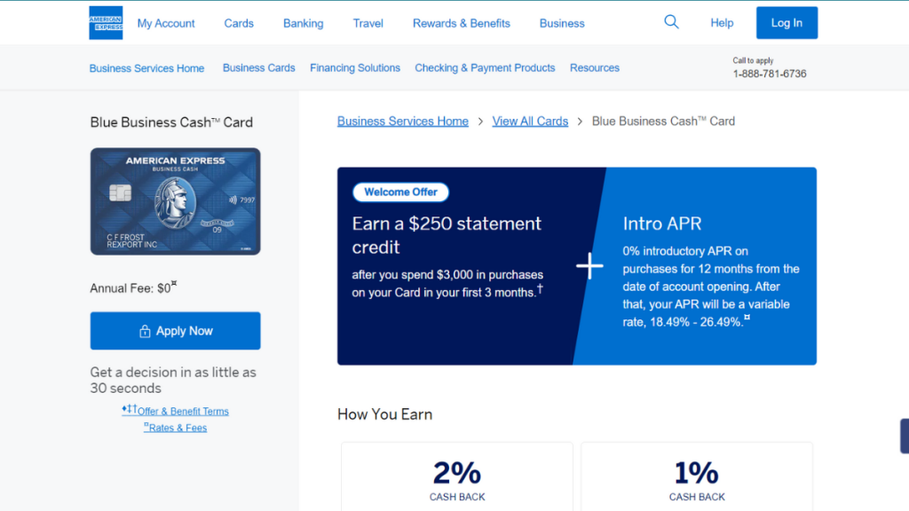 American Express Blue Business Cash™ Card review