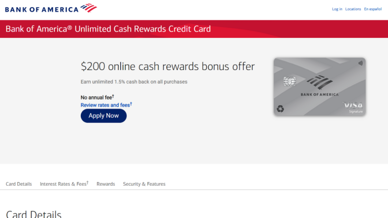 Bank of America® Unlimited Cash Rewards Card: Earn More! - More Net Cash