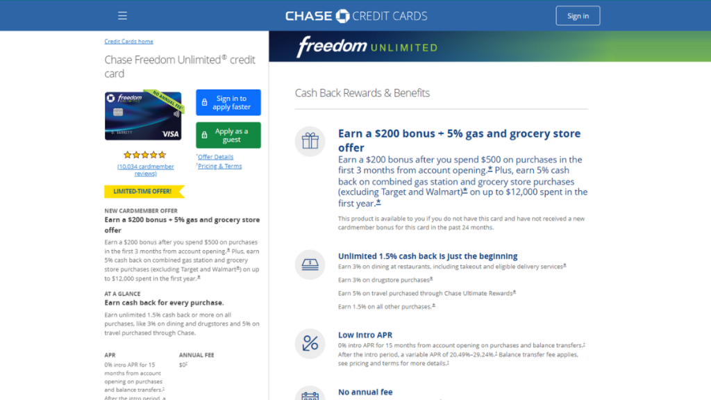 Chase Freedom Unlimited Credit Card review