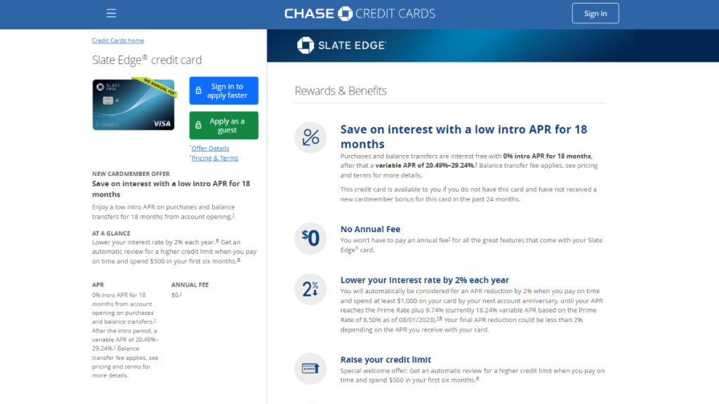 Chase Slate Edge® Credit Card review