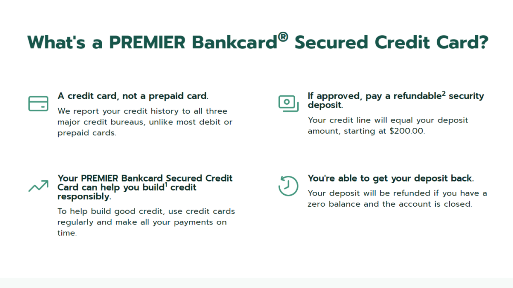 PREMIER Bankcard® Secured Credit Card