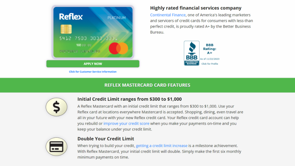 apply for Reflex® Platinum Mastercard®