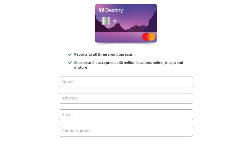 application Destiny Mastercard®